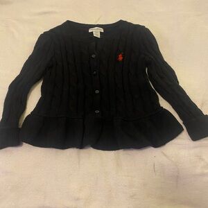 Ralph Lauren Black Cable Knit Kids Sweater
